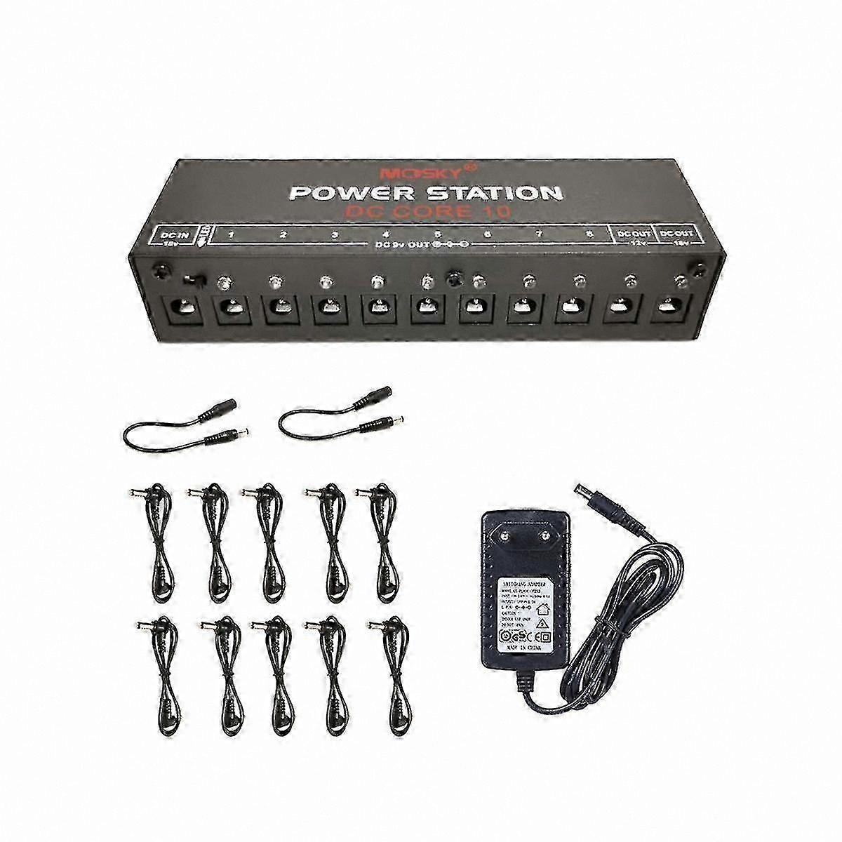 Isolated Power Supply for Guitar Pedals with 10 Outputs, Compatible with 9V and 18V Effects, Over-Current Protection Included