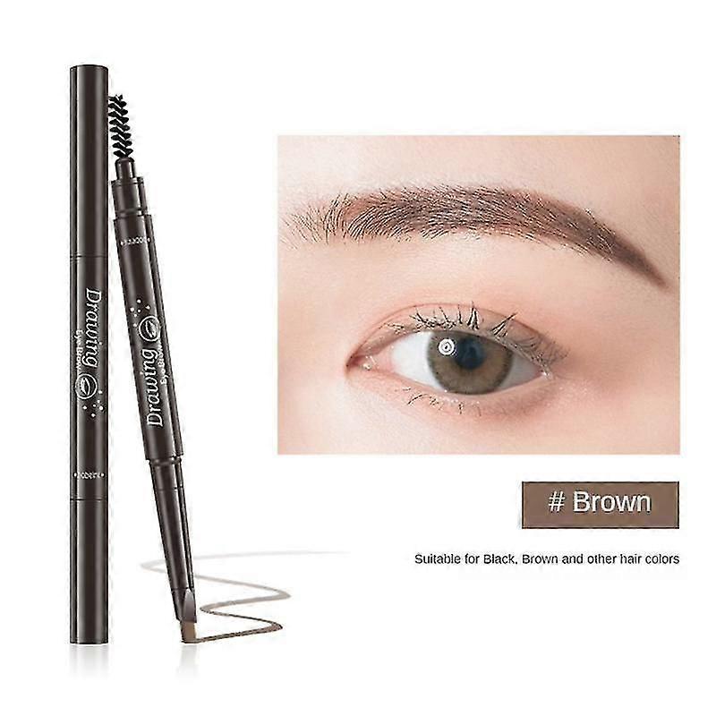 Eyebrow Pencil Waterproof With Eyebrow Brush Double Head Design Compact Design Good Makeup