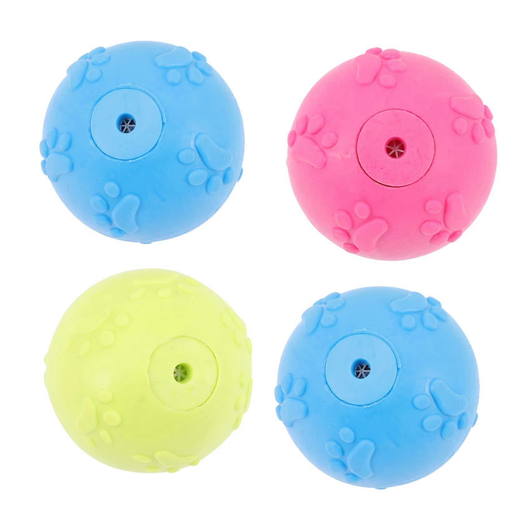 4pcs Squeaky Dog Chew Toys for Teeth Cleaning Safe for Teething Fun Interactive Play Reducing Destructive Behavior
