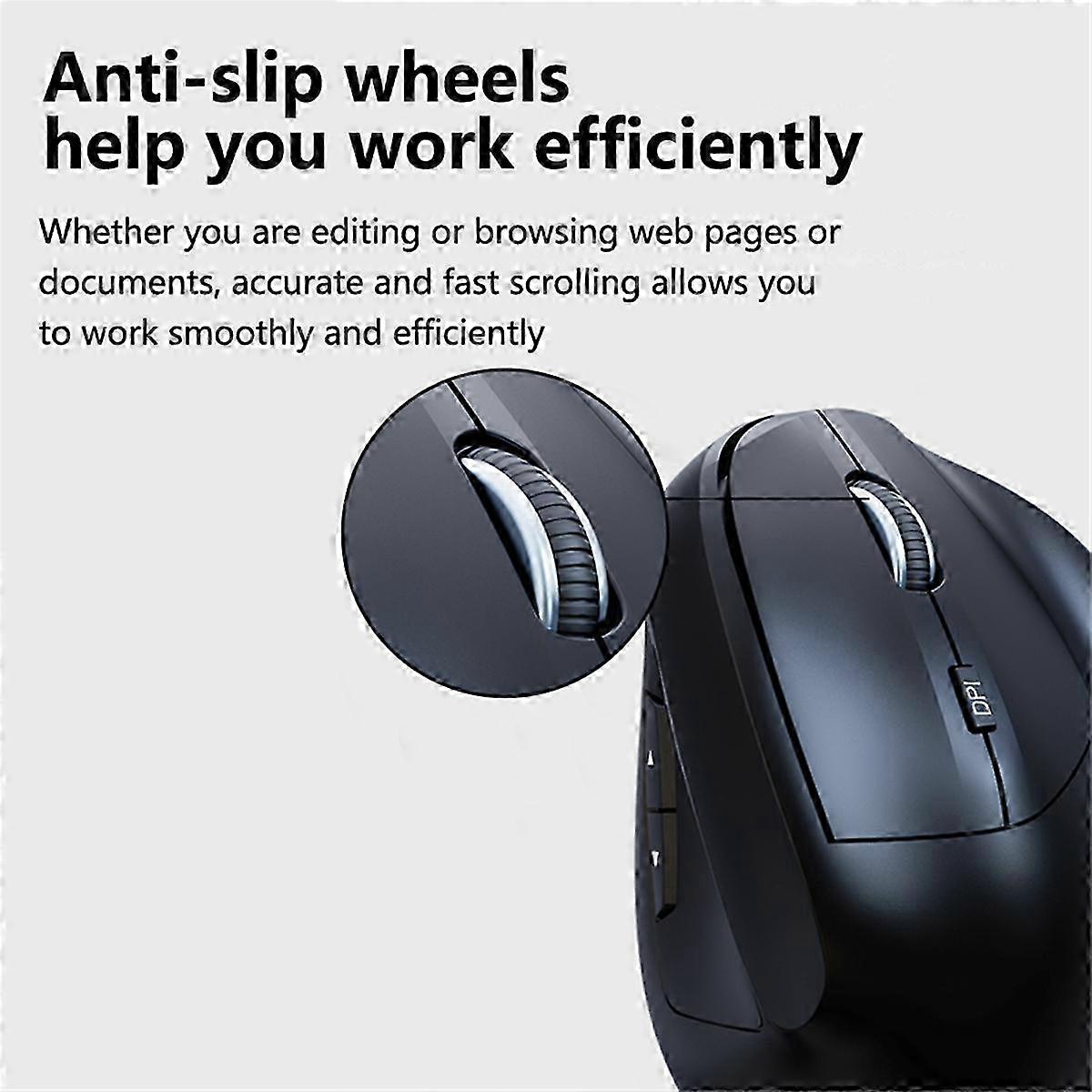 Souris verticale rechargeable sans fil 2.4G souris ergonomique pour PC, ordinateur portable - Fonctionnement silencieux