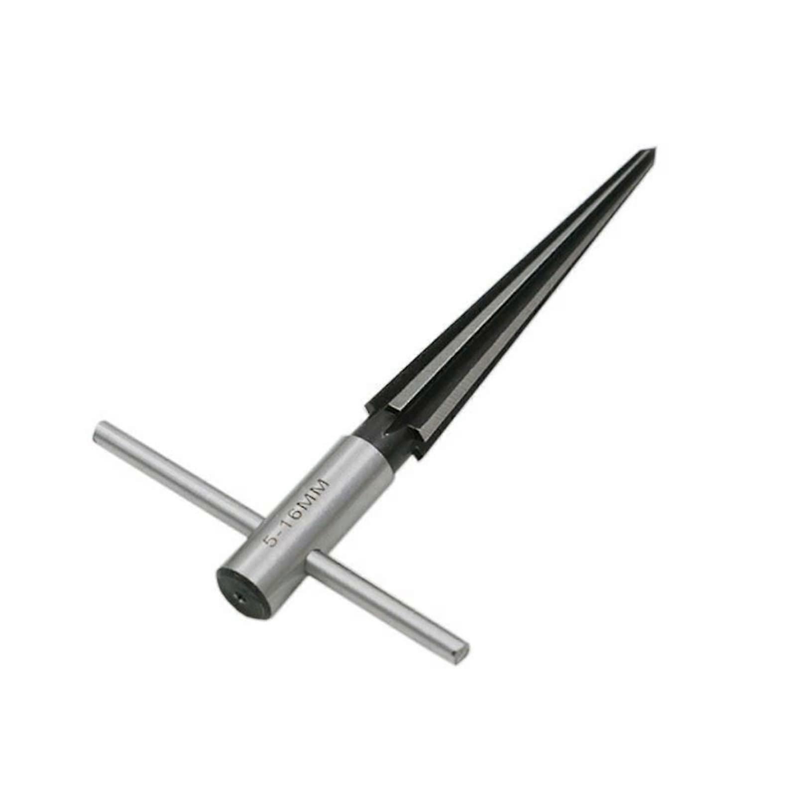 516mm Bridge Pin Hole Taper Reamer 1/81/2 (313mm) THandle Hand Metal Reamer Chamfer Groove Woodworker Cutting Drilling Tool Reamers (313MM)