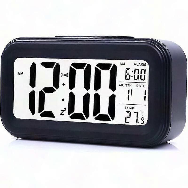 LED Digital Electronic Clock with Black Display