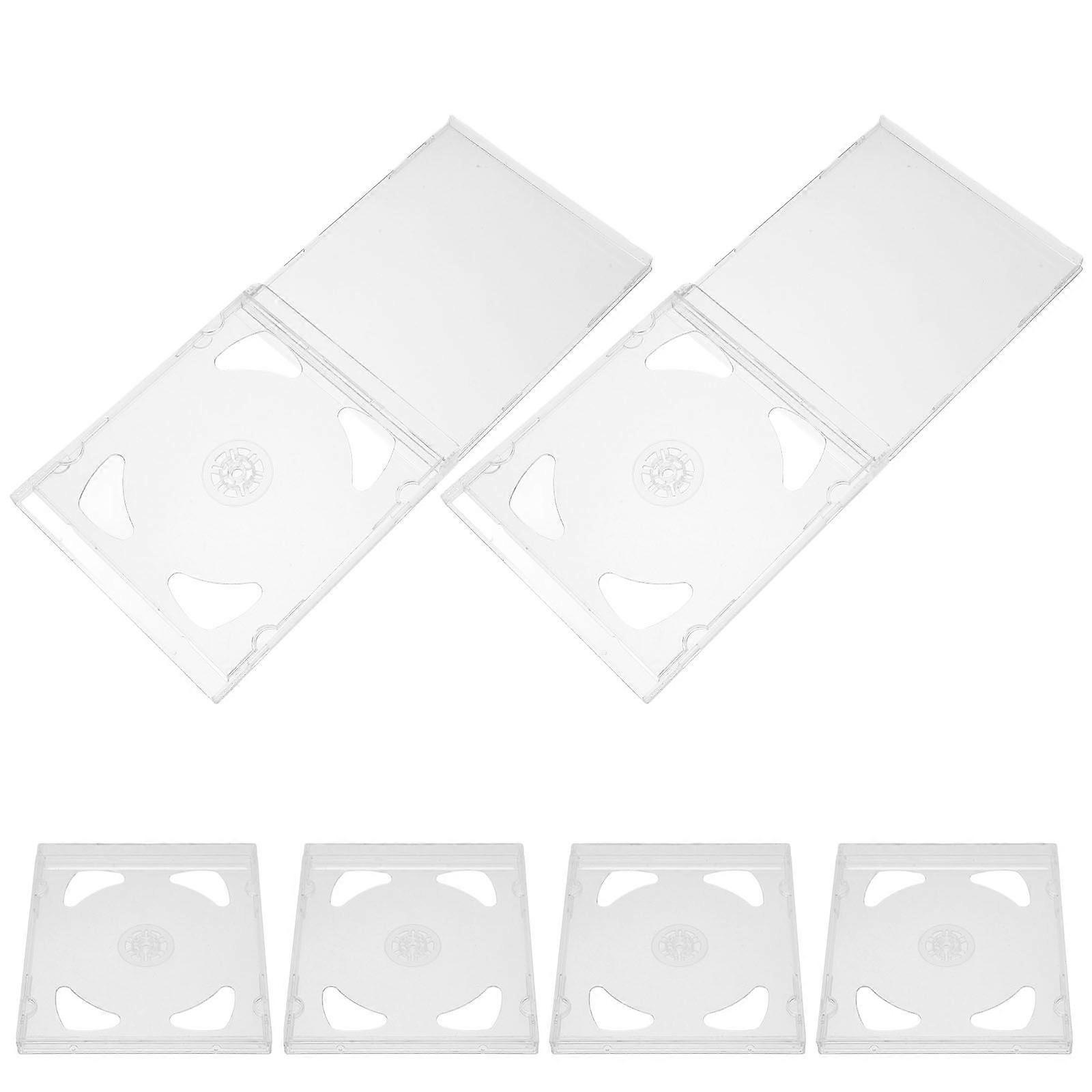 6pcs Clear CD Cases - Transparent Jewel Display Boxes CD Jewel Cases with Slims Double Disc Storage Box for Home and Office Use