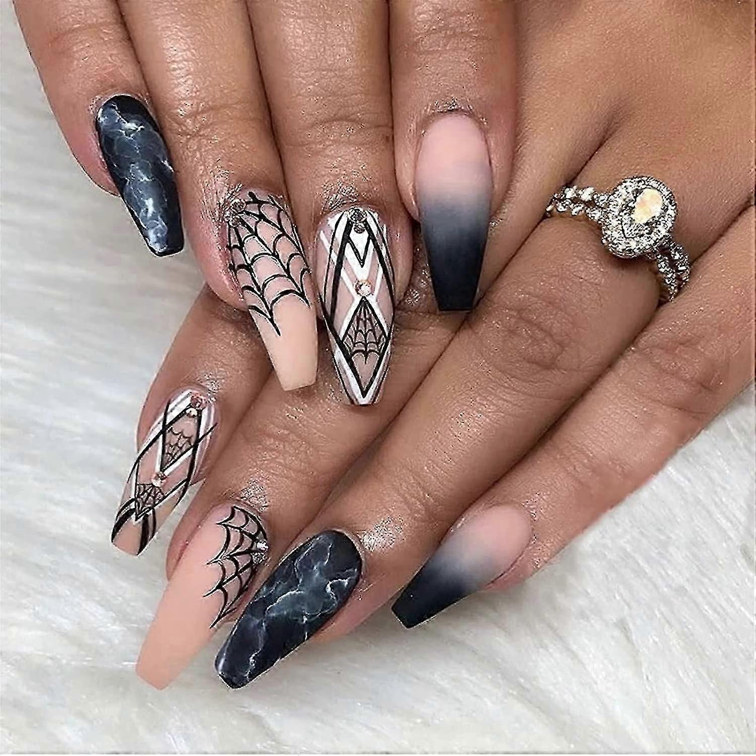 24pcs Halloween Fake Nails (01#)