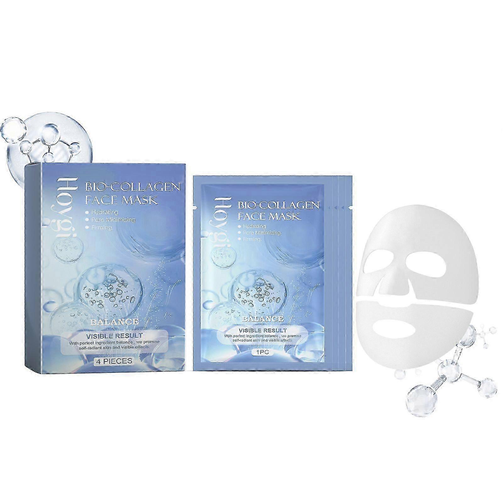 Collagen Hydrating Mask Box Set - Moisturizing & Refreshing Skin Care (4 Pieces)
