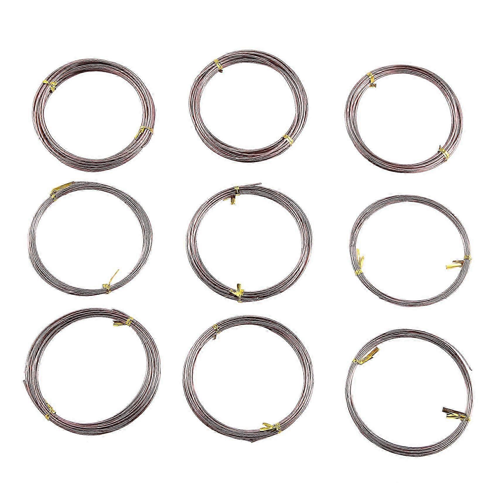 9 Rolls Aluminum Training Wire (1.0 Mm,1.5 Mm,2.0 Mm),(Brown)