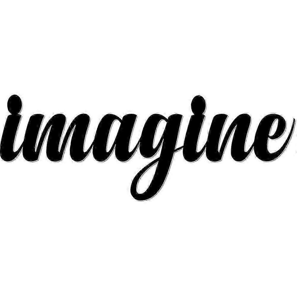 Imagine - Metal Wall Sign Cursive Decorative Accent Decor Wall Deco...