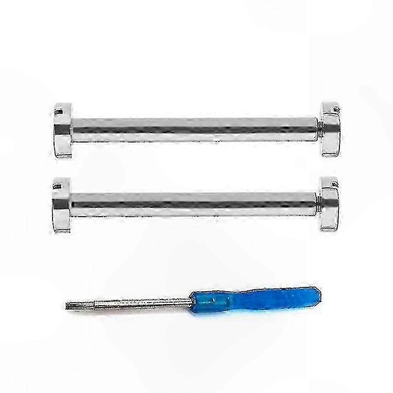 Silver Replacement Screw Rods with Tool for Watch Strap Bands, 2 Pieces