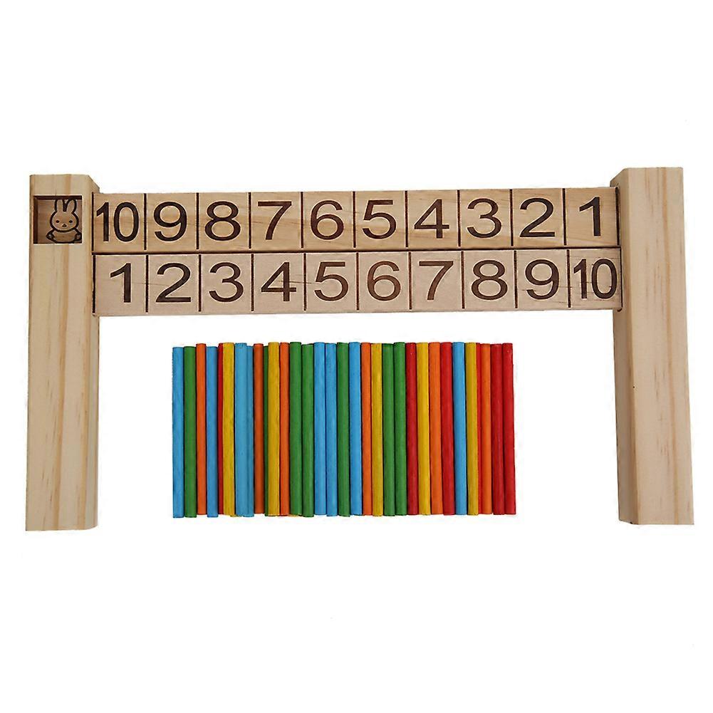 Wooden Early Childhood Education Digital Mathematics Calculator Ruler 1 to 10 Learning Teaching ToyMathematics Toy