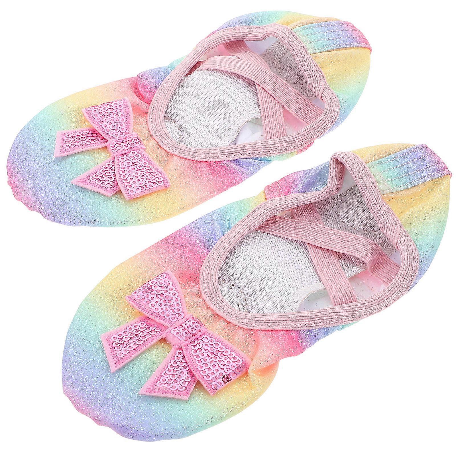 Toddler Girls Dance Shoes Soft Sole Protective Gymnastics Slippers Cute Style 1 Pair