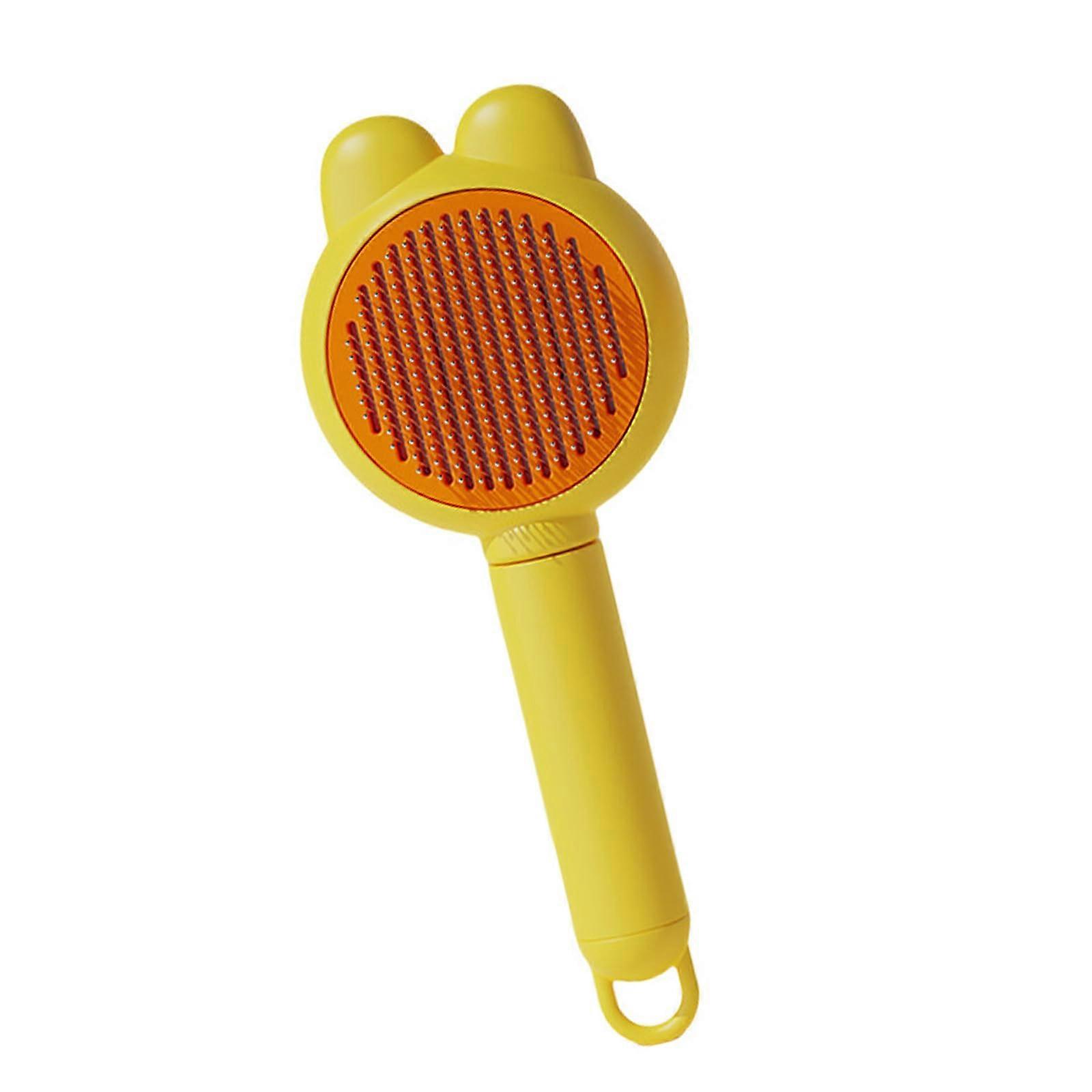Pet Deshedding Tool Soft Bristles Brush For Health Furs Cats Comb For Long Short Haired Pet All Breeds Dog Hair Comb Deshedding Yellow