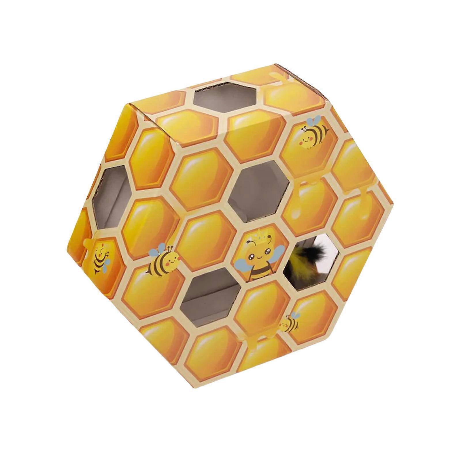 Automatic Electronic Cats Exercise Toy Mole Game with Rotating Feathered Nontoxic Corrugated Paper Construction Multicolor