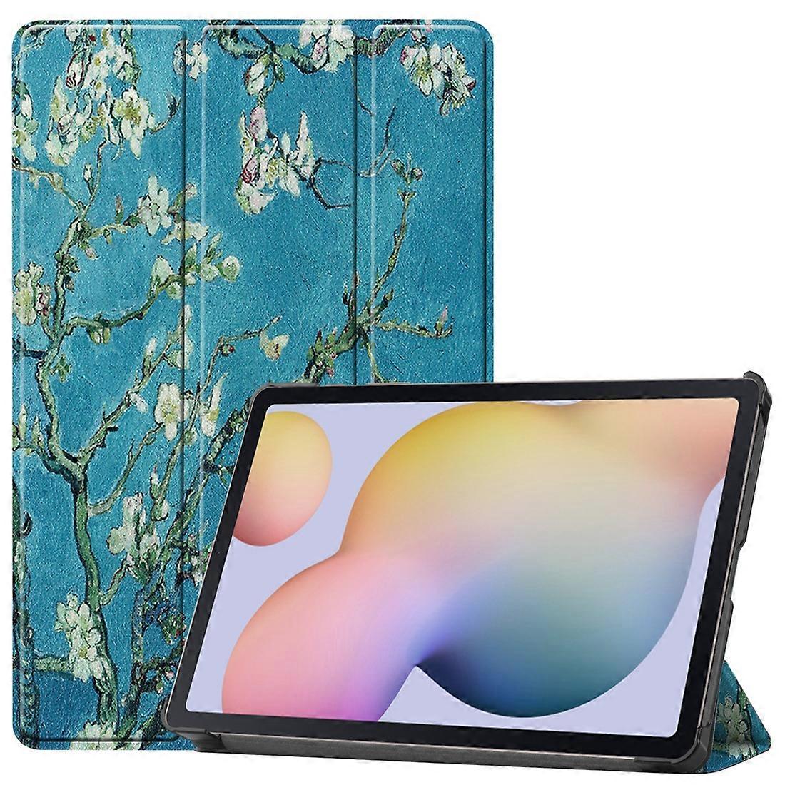 Colored Drawing Pattern Horizontal Flip Leather Case with Three-folding Holder & Sleep / Wake-up Function For Samsung Galaxy Tab S7 T870