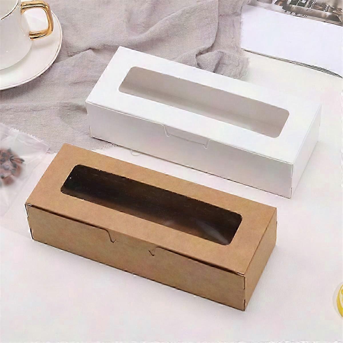 25pcs Clear Window Macaron Boxes for Desserts, Cakes, Chocolates - Packaging Container Kit