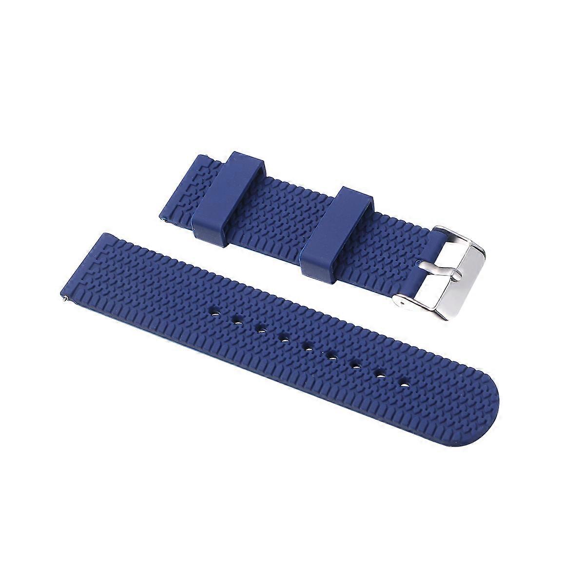 Silicone Watchband Durable Material for Watch 20mm Blue
