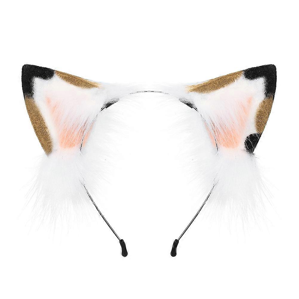 Cute plush tabby cat with animal ears and tail for comic exhibition cosplay cat headband and cat tail set props