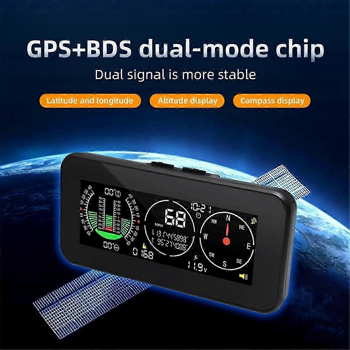 Digital Speedometer with GPS Compass Inclinometer for Vehicle Monitoring