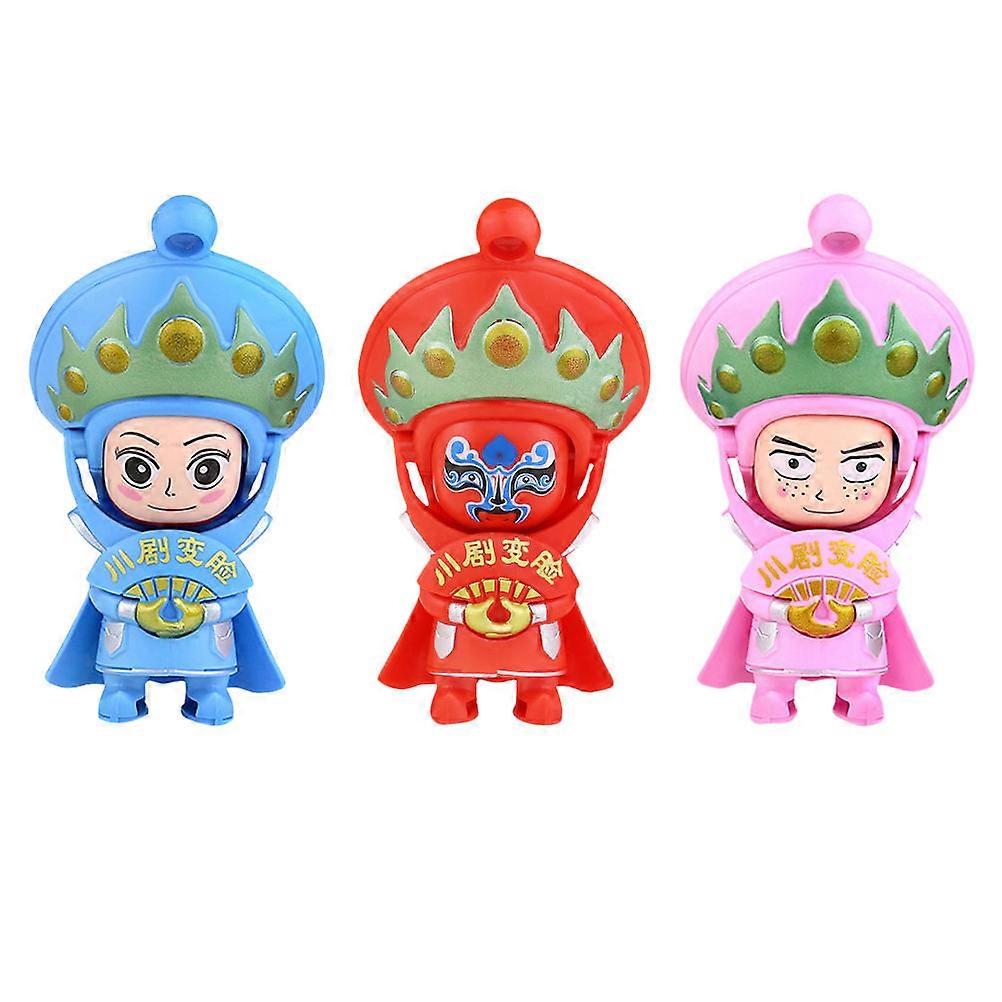 Traditional Chinese Opera Doll for Decoration 3Pcs Face Changing Doll Set