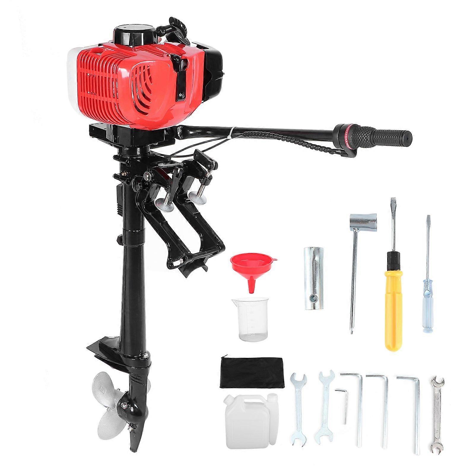 Outboard Motor 2 Stroke 3.6HP Heavy Duty Boat Engine with Air Cooling System for Sailboat Yacht