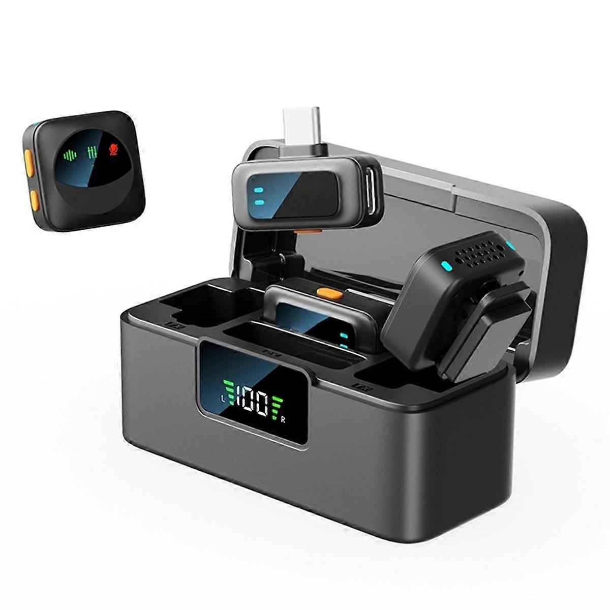 Wireless Lapel Microphone, 360 Omnidirectional Pickup, Intelligent Noise Reduction, Plug-and-Play