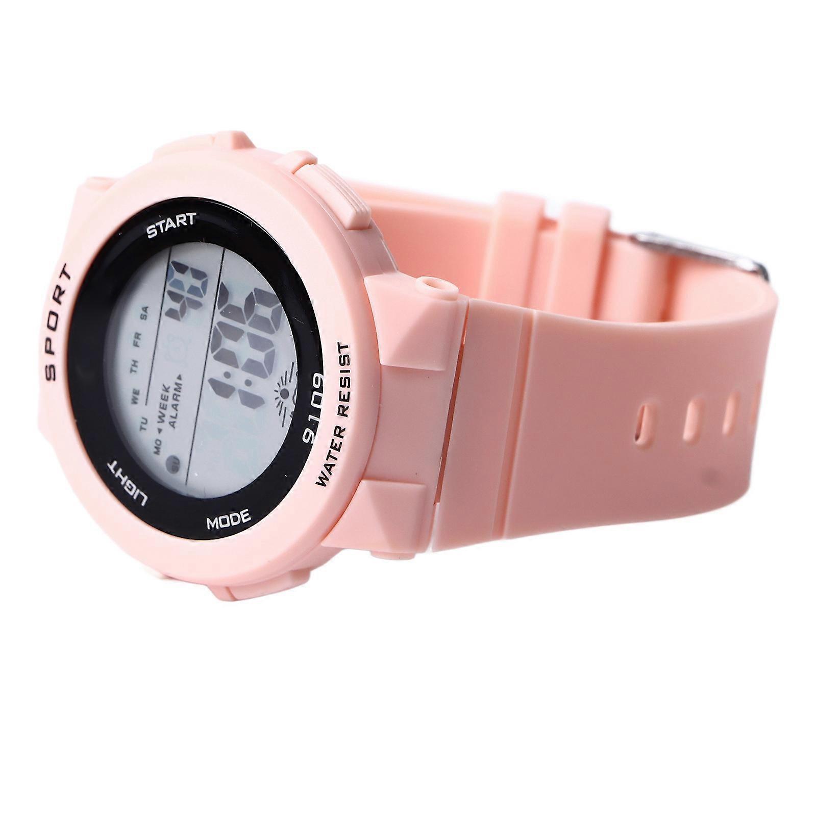 Luminous Pink Waterproof Sports Watch Digital Multi-Function 240mAh