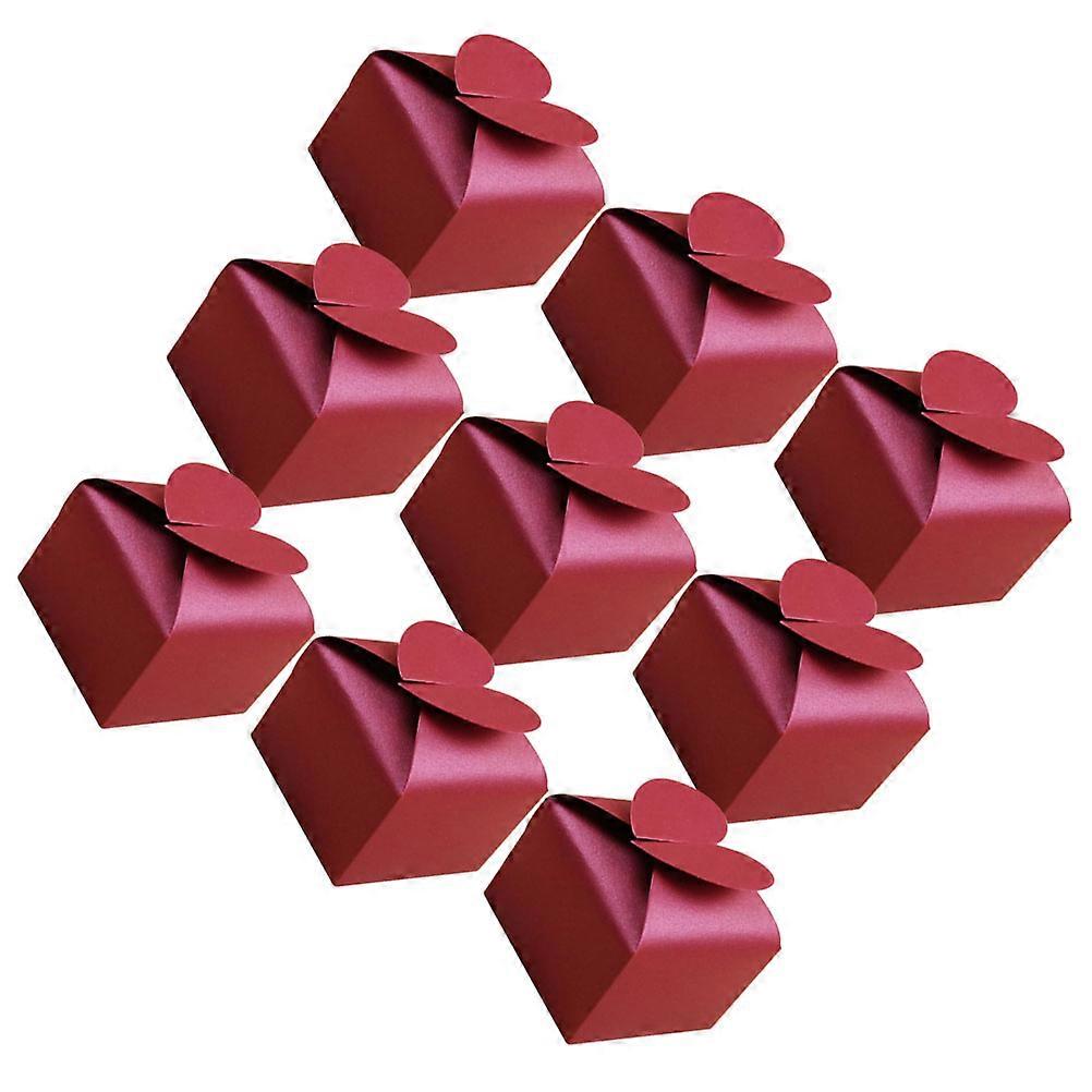 Candy Gift Box Paper Packaging for Storage Use 50Pcs Red Heart Design