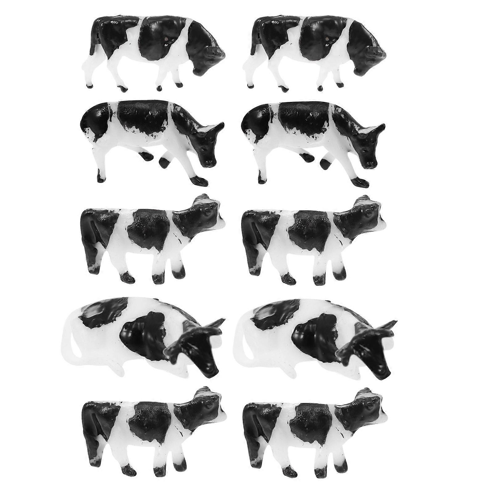 Realistic Cow Models Simulation Cow Adornments for House Use 10Pcs