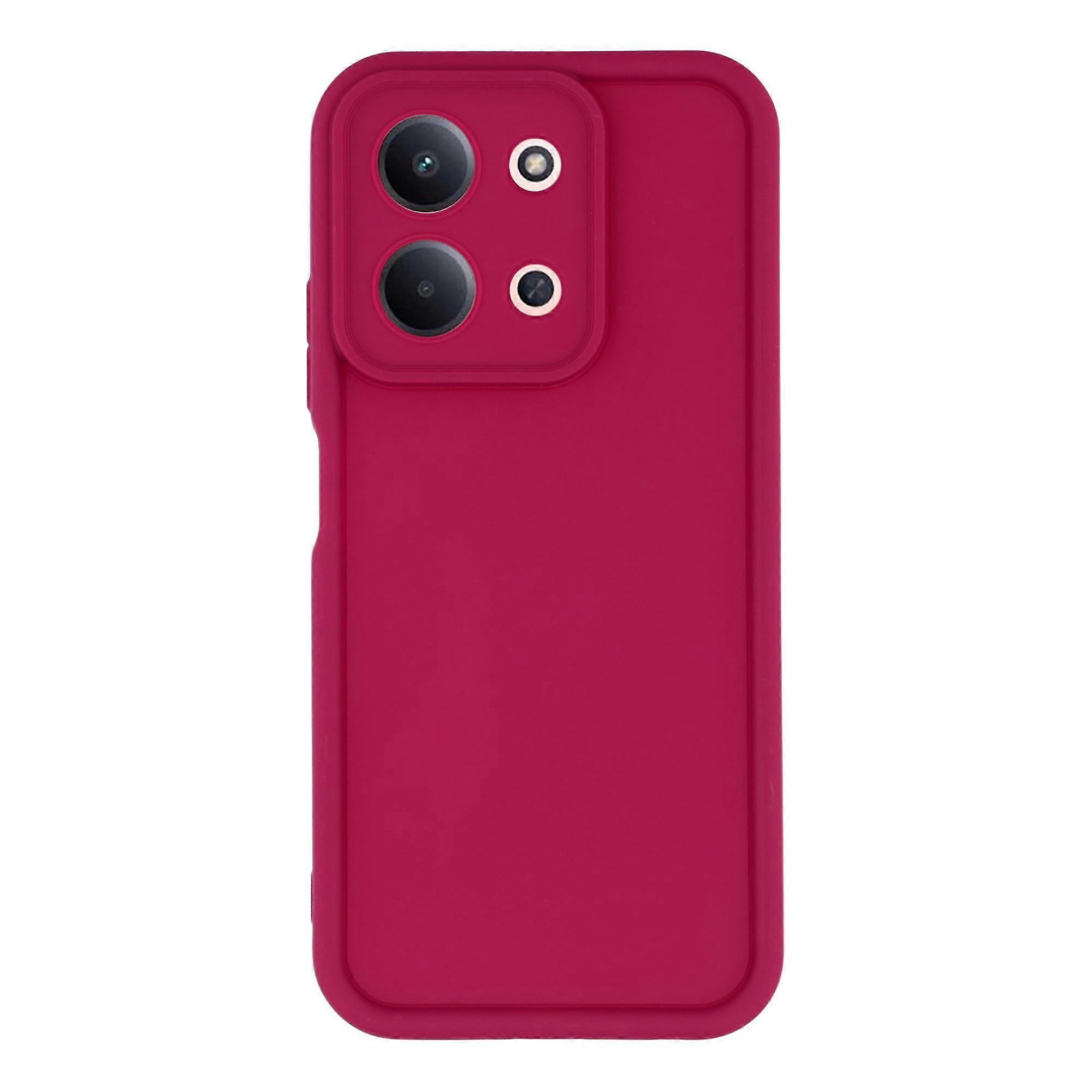 TKdaddy ل Xiaomi Redmi 15C 4G (عالمي) (171 مم) / Poco C85 4G (171 مم) جراب تصميم مخدد TPU غطاء هاتف مضاد للانزلاق أحمر