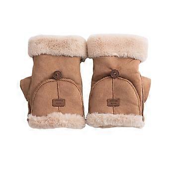 Winter fingerlose Handschuhe für Frauen Cabrio Flip Top Fäustlinge zum Malen Khaki