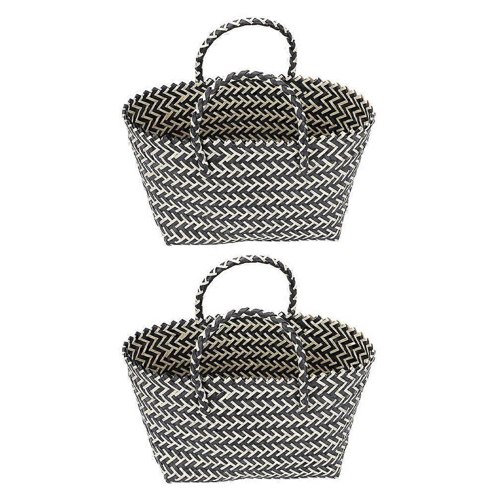 Plastic Basket with Handle for Grocery Shopping 4Pcs Pack