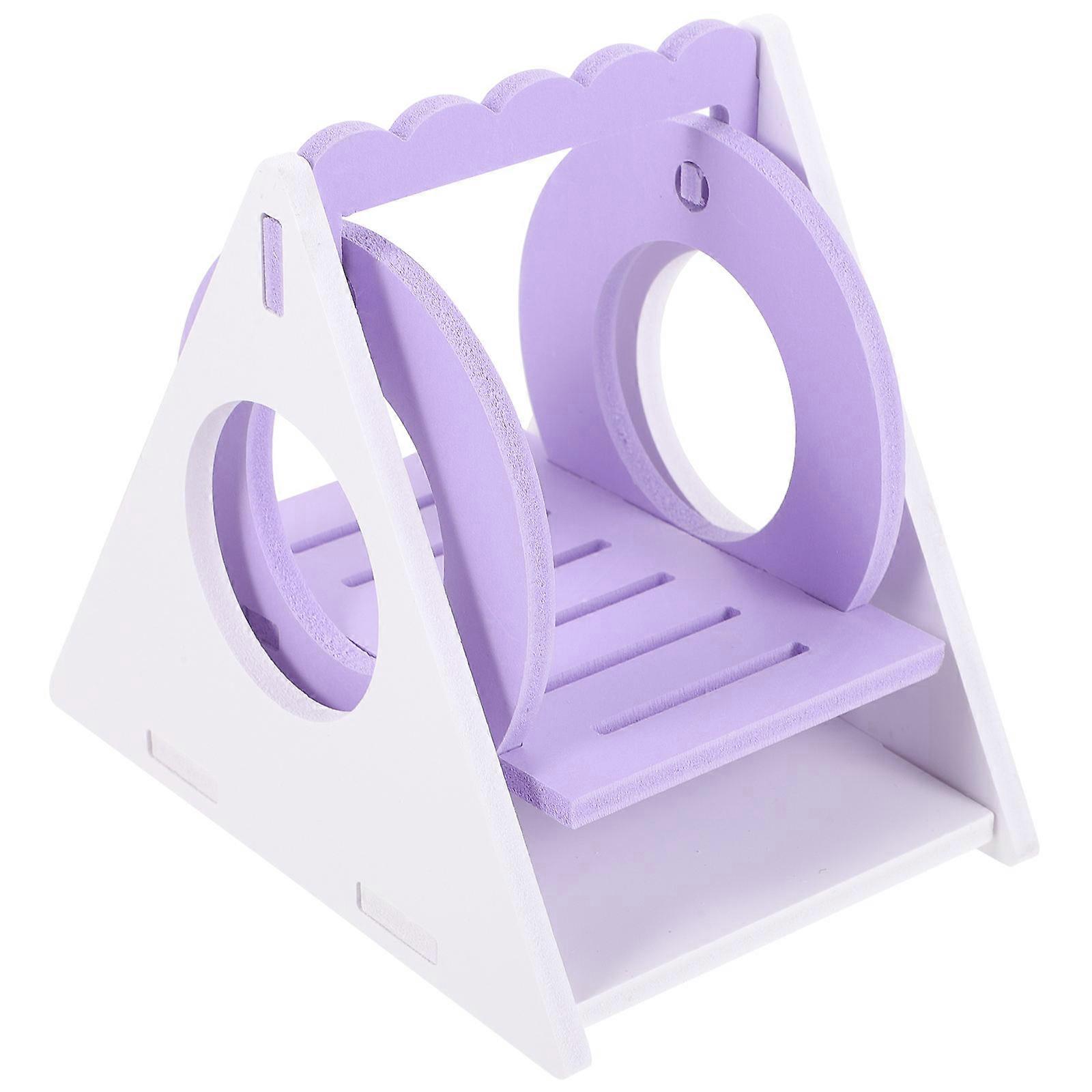 3Pcs Hamster Swing Toy Made of PVC for Cage Playing in Violet Color