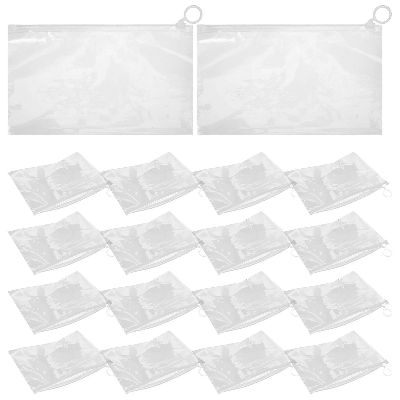 Portable Cosmetic Pouch 20Pcs Plastic Zipper Pouch Travel-friendly Storage Solution for Writing Tools in Durable PE Material