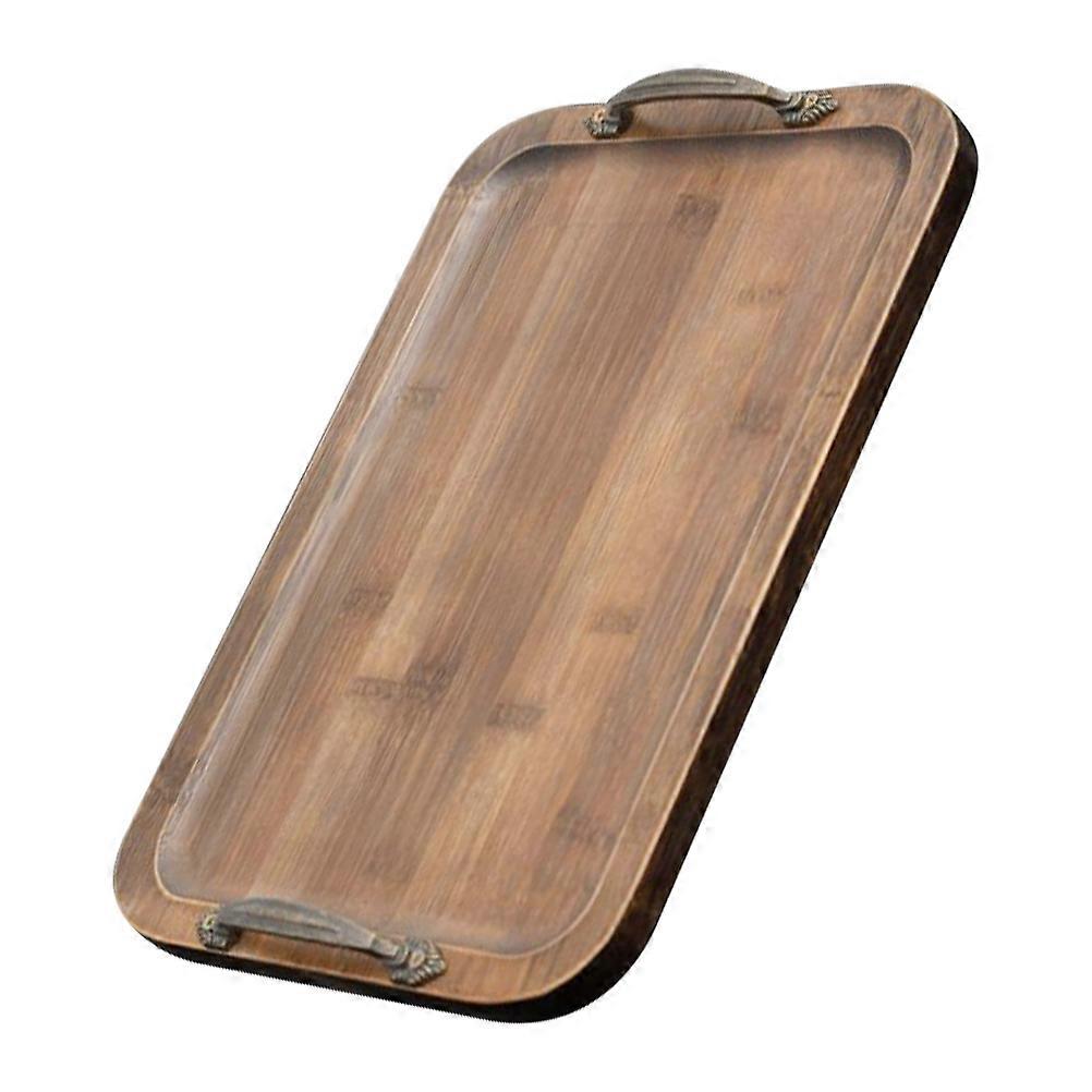 Rectangular Tray Bamboo Plates For Food Serving Home Decoration 33x23cm 1Set