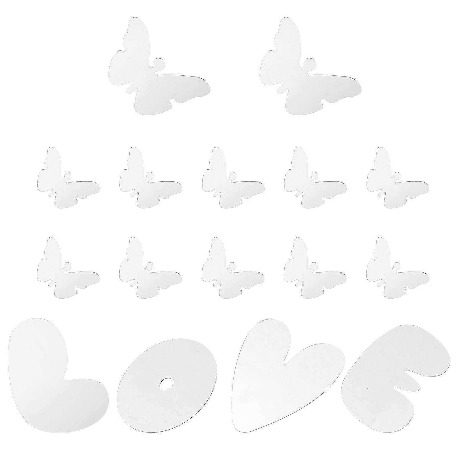 Silver Acrylic Mirror Effect Wall Sticker for Decor 1Set DIY Sticker