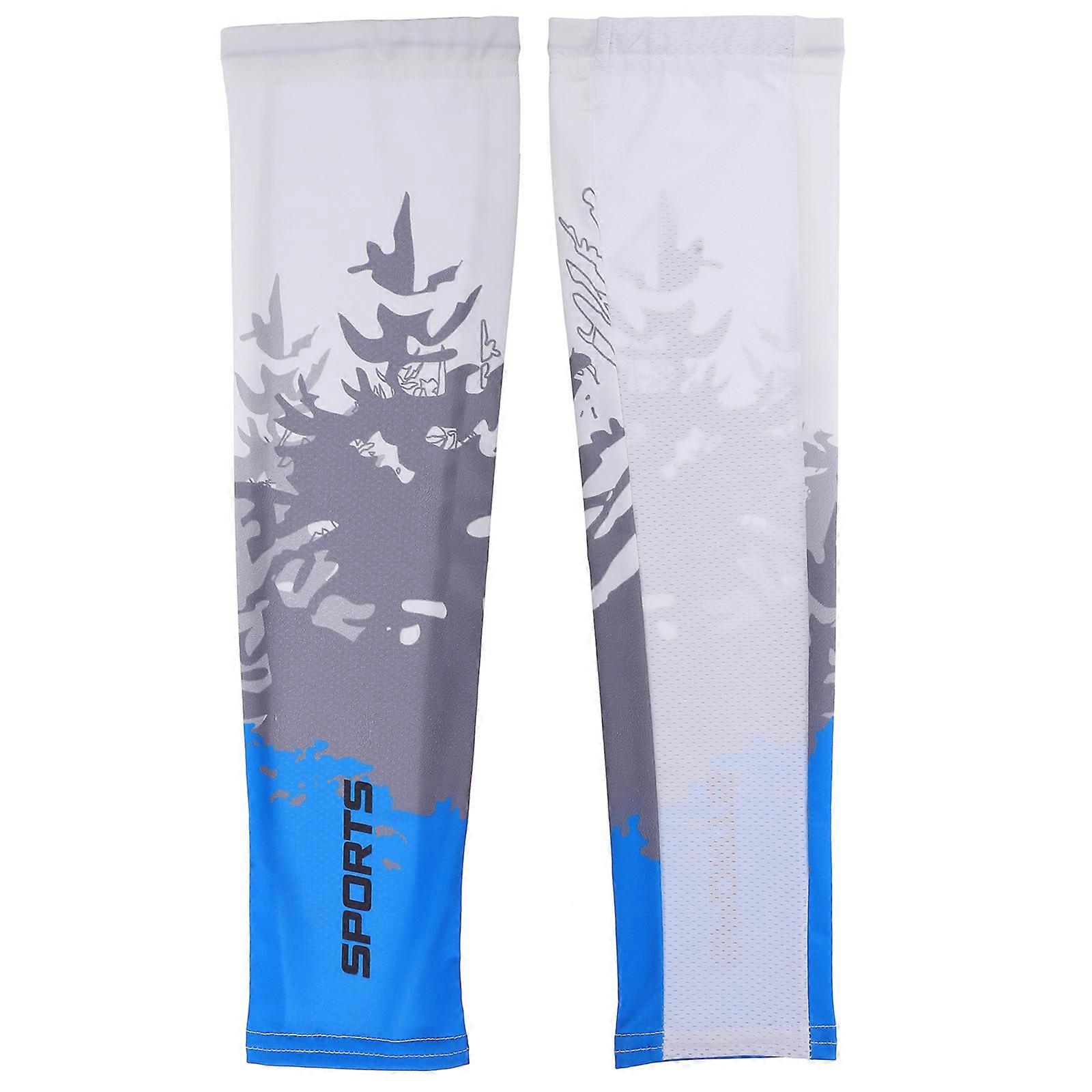 Riding Arm Sleeve Sun Protection Cooling Uv Blocking Hiking Running 37X10cm Synthetic Material 1 Pair