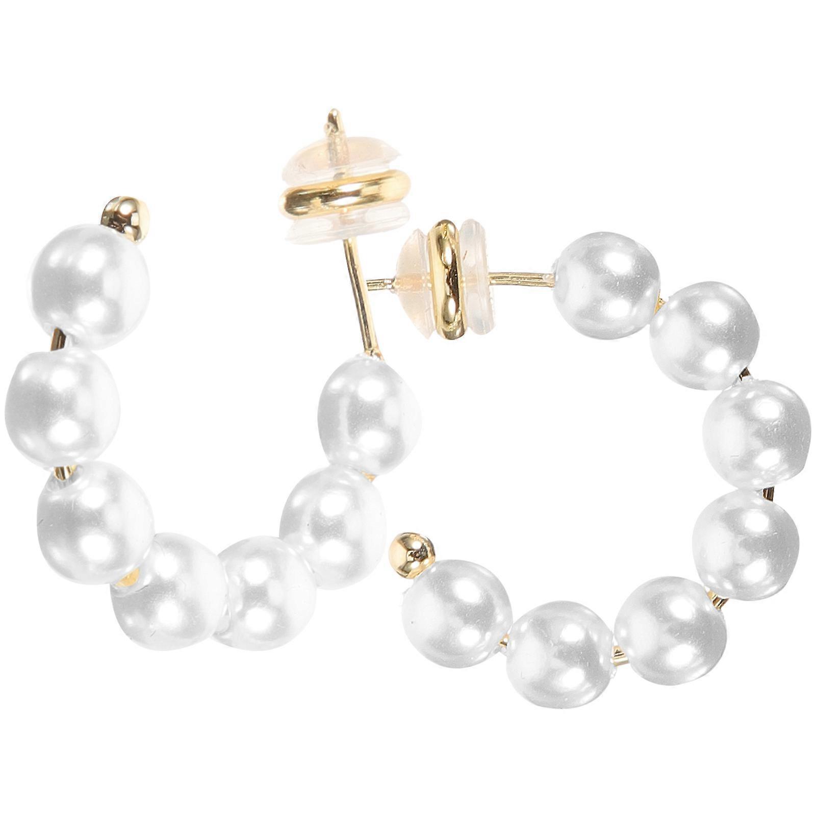 Pearl Earrings for Women Statement Earrings 4Pairs Beads Studs Design