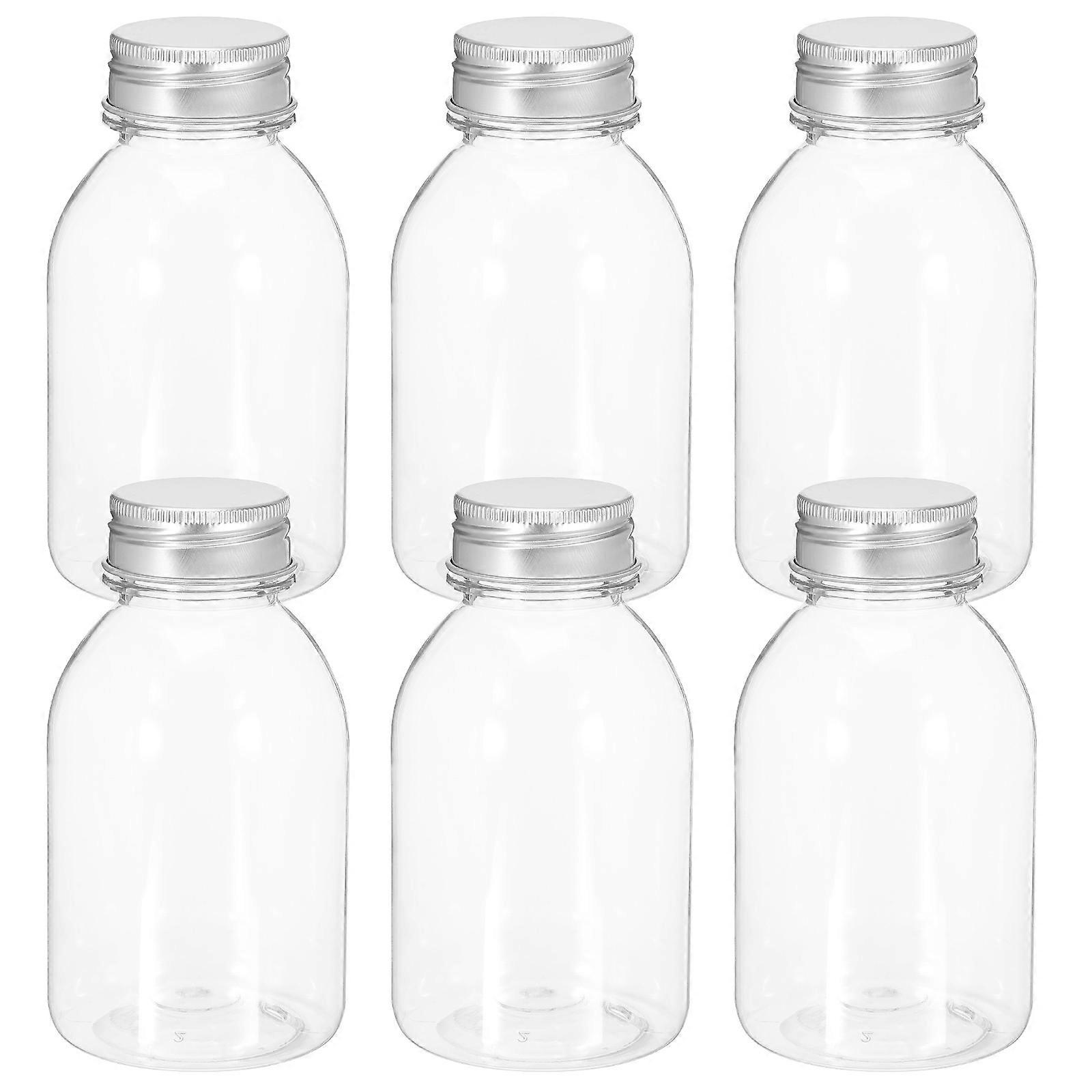 Transparent Milk Bottle Reusable Plastic Milk Bottles for Storage 6Pcs