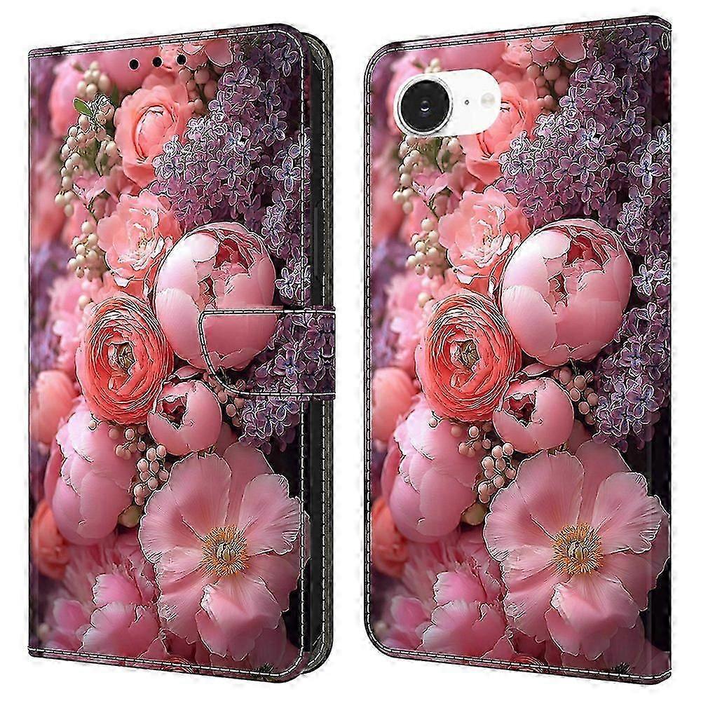 For iPhone 16e Leather Case Pattern Printing Wallet Stand Flip Phone Cover