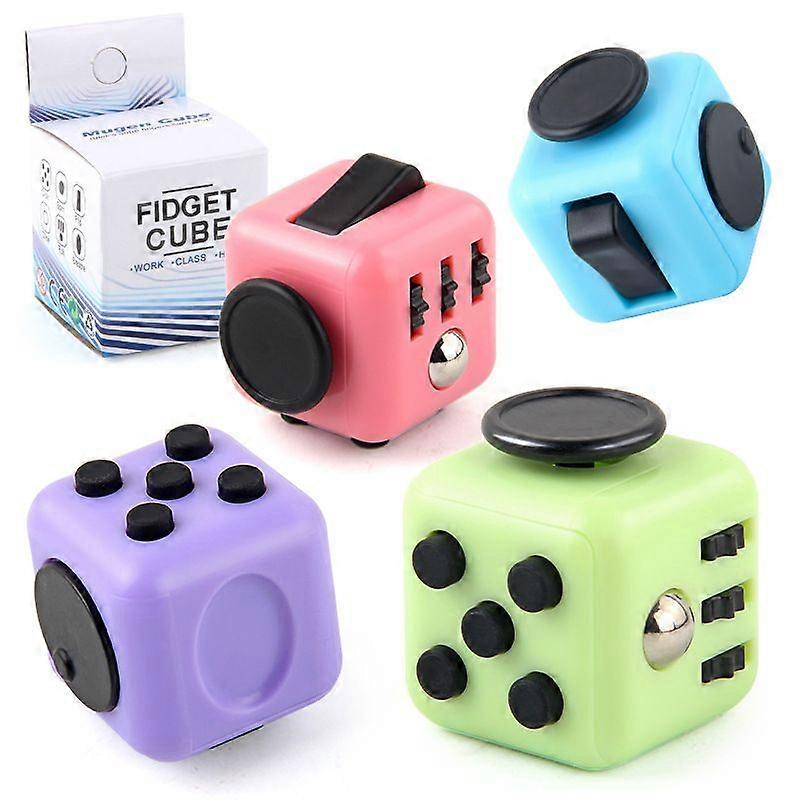 4 Pcs Anti-Stress Cube, Decompression Toy Cube with 6 Calming Mods