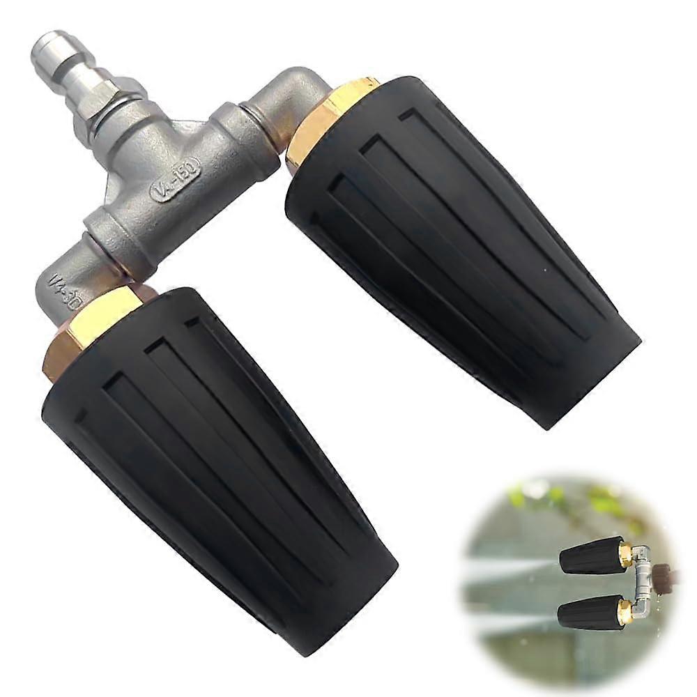 Pressure Washer Rotating Dual Turbo Nozzle 4000 PSI 0.35 Orifice, 1.8 GPM, 1/4Inch Quick Connect Garden Roof Path