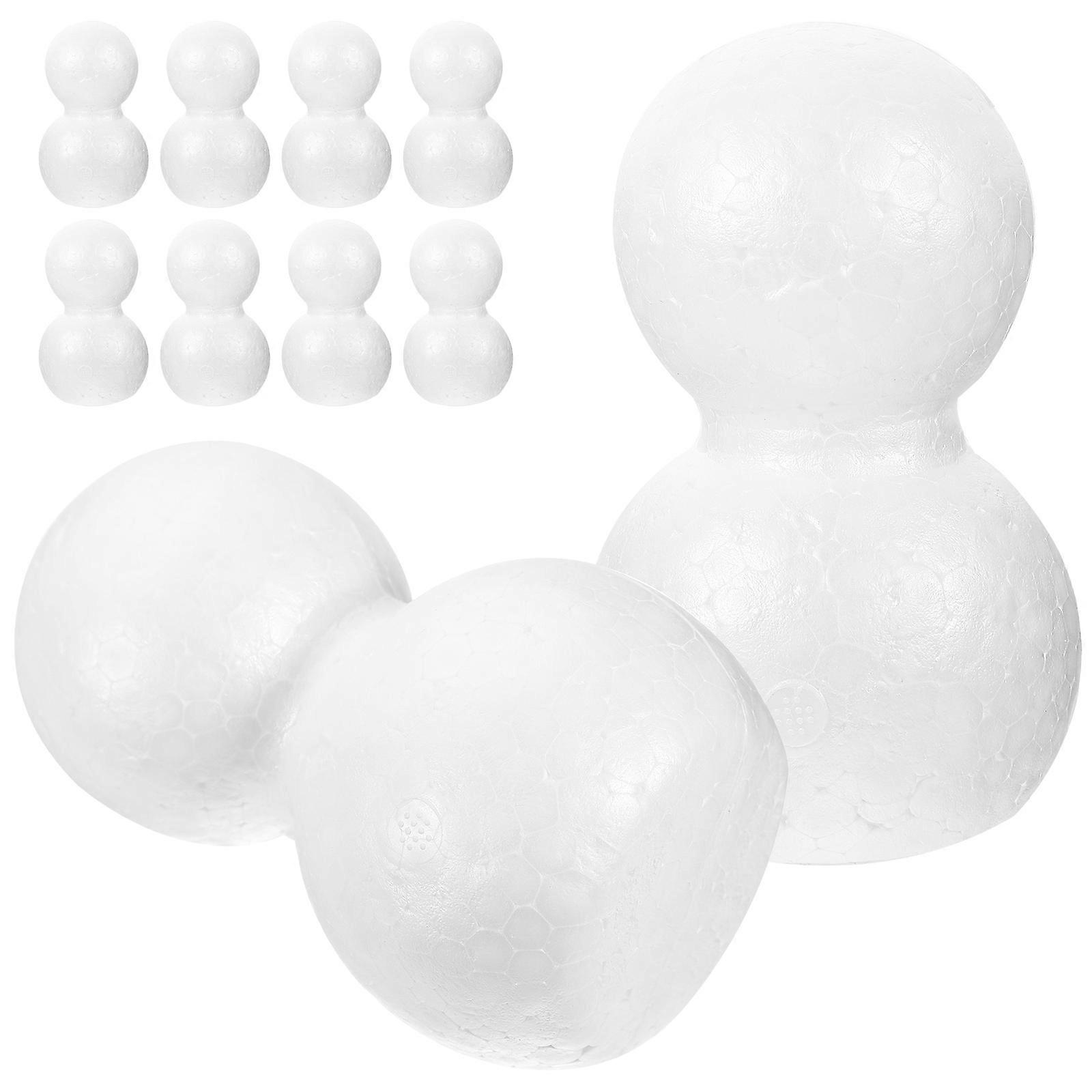 DIY Snowman Material for Crafts 50Pcs White Foam Balls Set