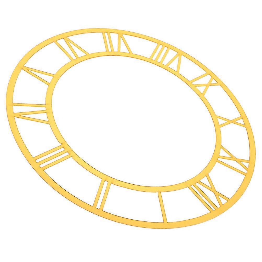 Roman Numerals Wall Clock Sticker with Round Acrylic Mirror Surface 5Pcs Set