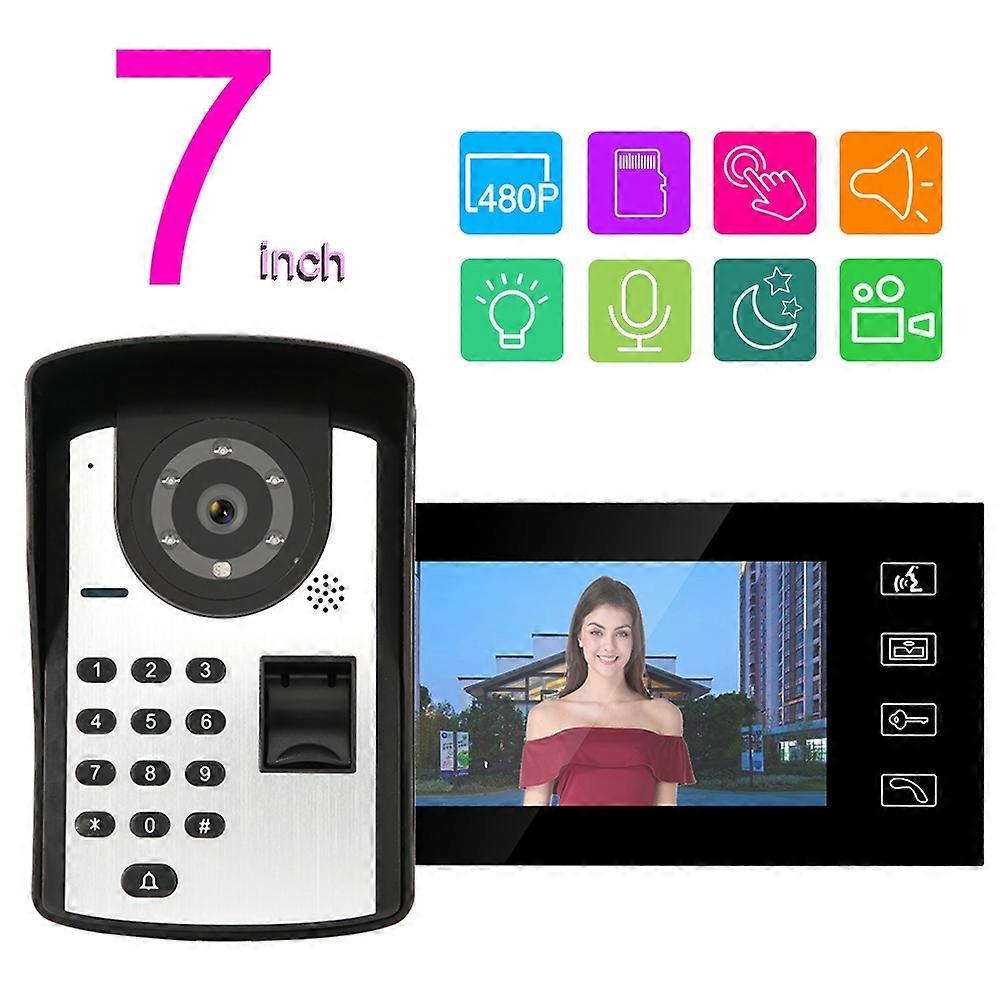 7in RFID Video Door Phone Wired Intercom Kit 806FD11 with NO Lock