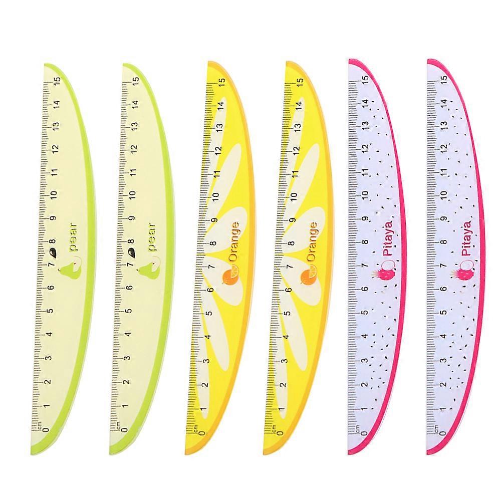 Plastic Rulers for Kids Use Creative Students Rulers 12Pcs Fruit Pattern