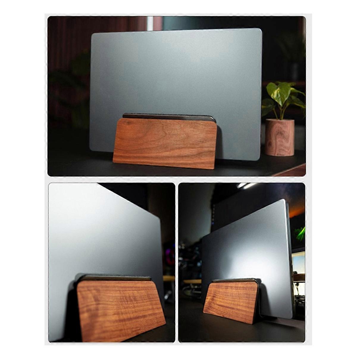 Walnut Vertical Laptop Storage Stand Tablet Stand