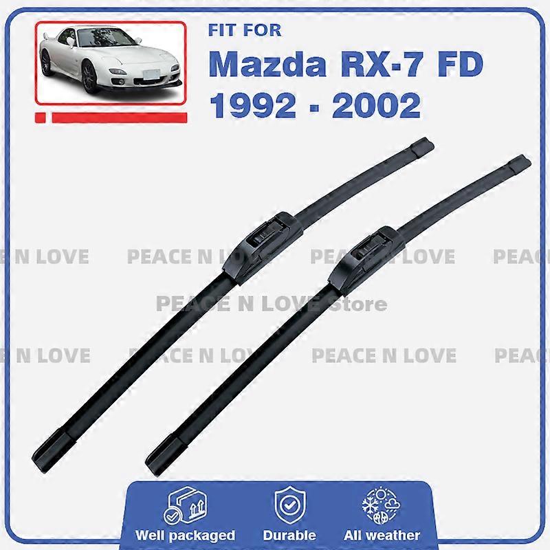 Applies to Front Wiper Blades For Mazda RX-7 FD 1992 - 2002 2PC Windscreen Windshield Window Rain Rubber Brushes Auto Accessories 2000 2001