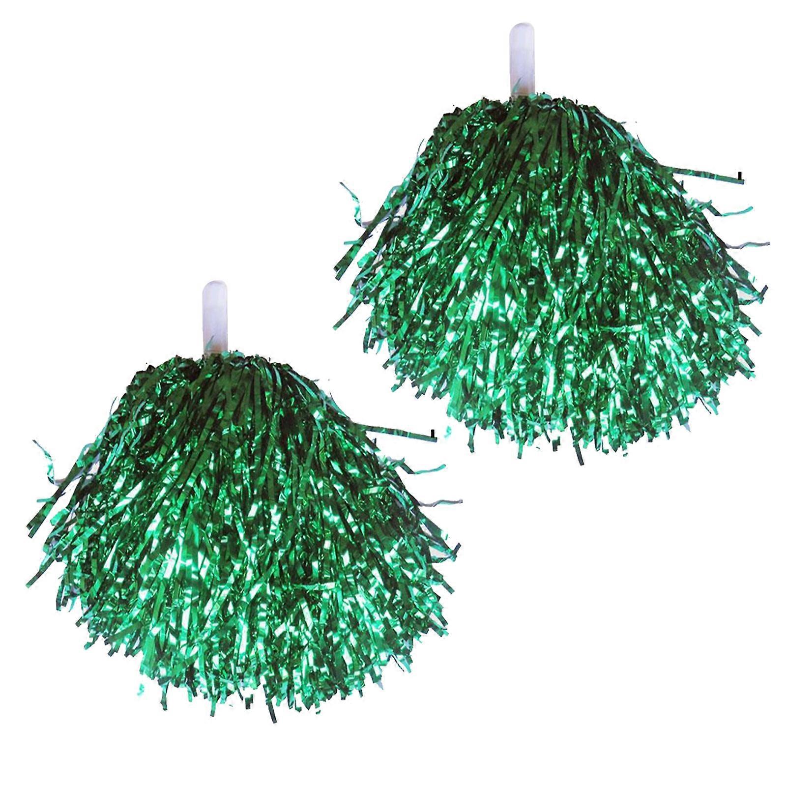 Space Saving 2Pcs Metallic Pompoms for Cheerleading and Dance