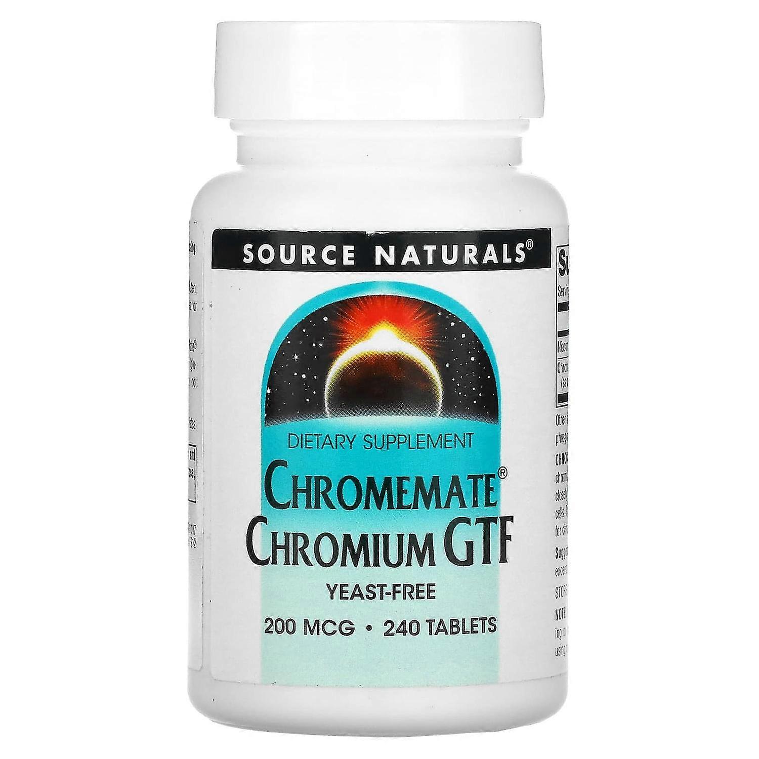 Source Naturals, Chromemate Chromium GTF, 200 mcg, 240 Tablets