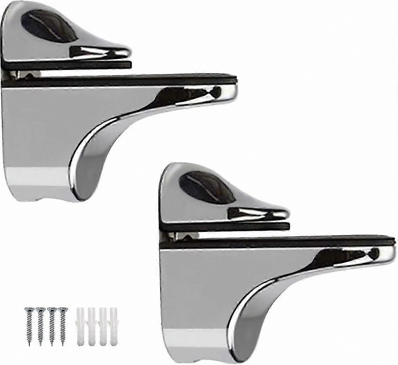 Adjustable Shelf Bracket for 3-20mm Thick Glass/Wood Shelves, Two-Piece Design for Custom Support