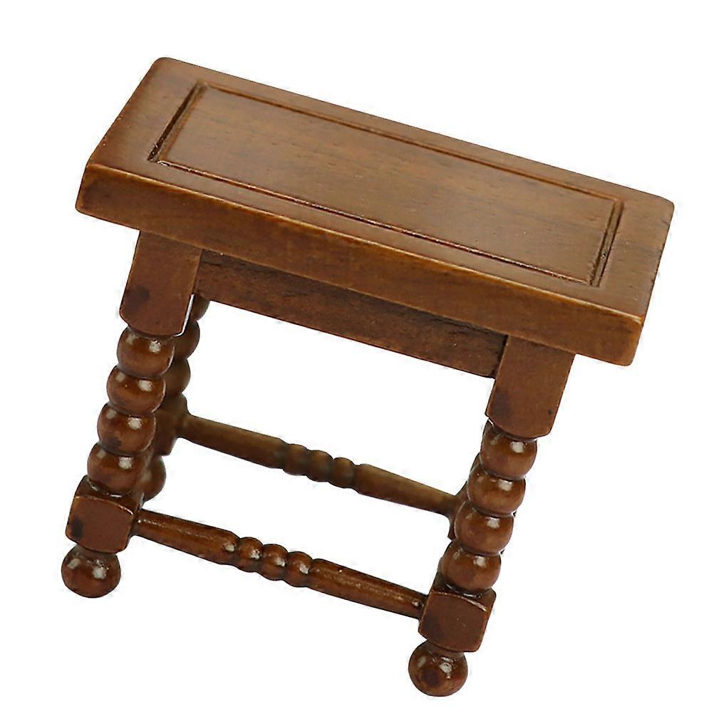 Doll House Accessories Mini Tea Table Model Wooden Decor 2Pcs